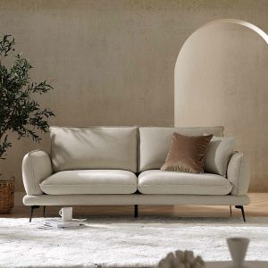 Obriel Oatmeal Fabric Sofa, 3-Seater Sofas