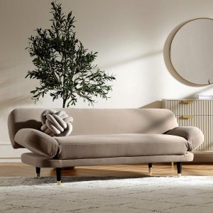 Solna 2-Seater Sofa Bed, Mink Velvet Sofa Beds