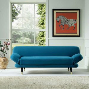 Solna 2-Seater Sofa Bed, Teal Velvet Sofa Beds