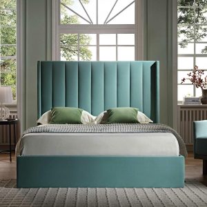 Wilton Seafoam Blue Velvet Ottoman Storage Bed Bed Frames